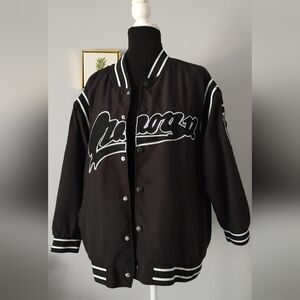 Fashion & Best Jacket Unisex Versatile Bomber Medium Black Snap Closure Pockets